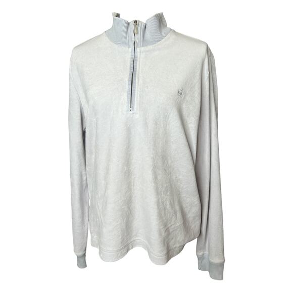Lauren Ralph Lauren Velvet Top in Gray w/Partial Zipper Funnel Neckline Size XL - Picture 1 of 4